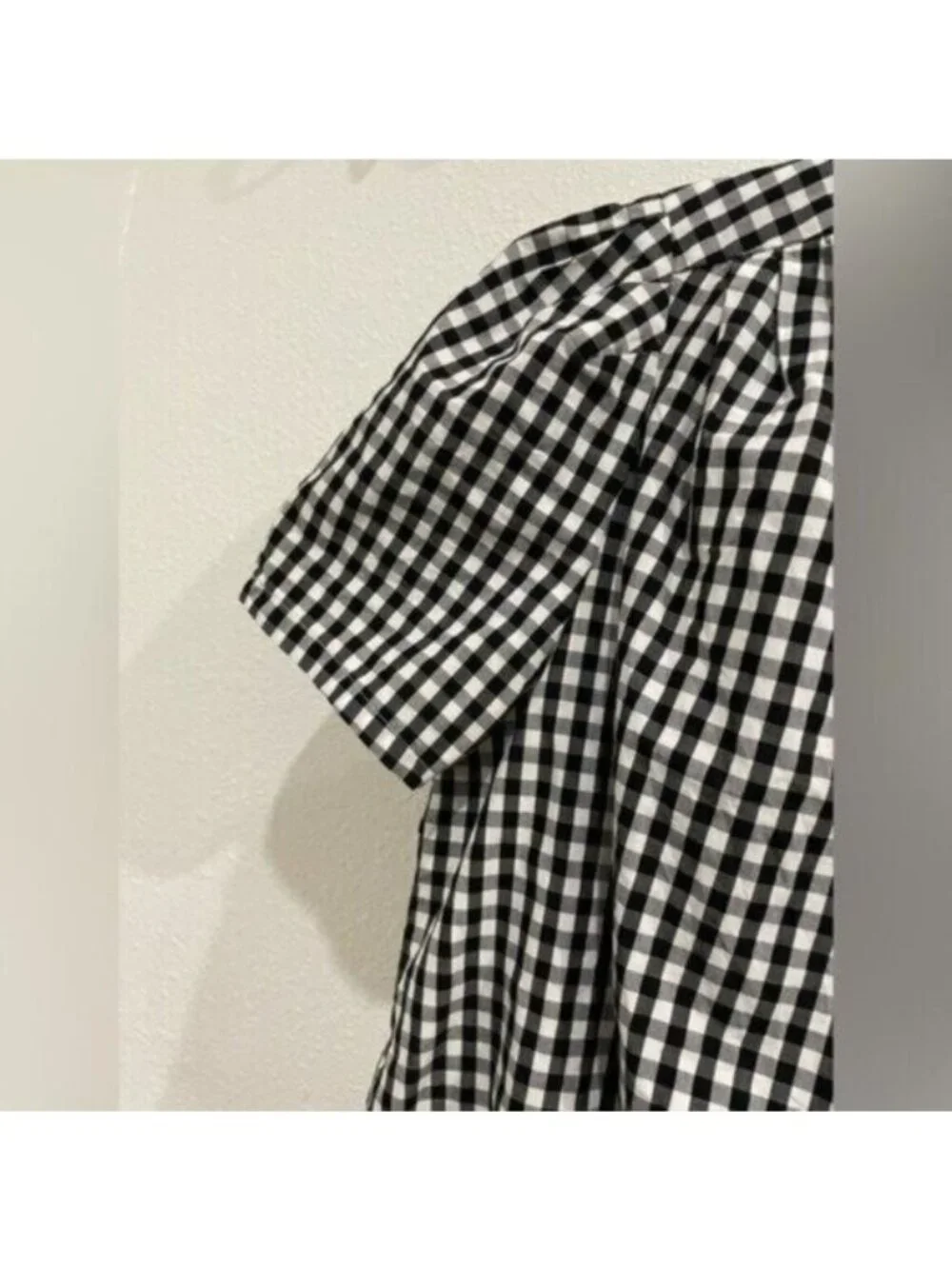 Madewell Gingham Wrap Top Mod Cottagecore Feminine Puff Sleeves